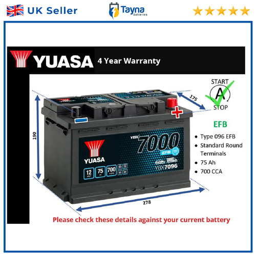 Efb car battery fits nissan - efb,
