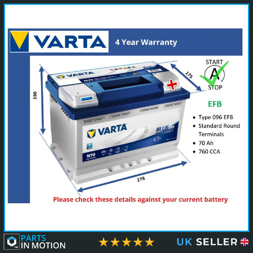 Efb car battery fits peugeot - efb,