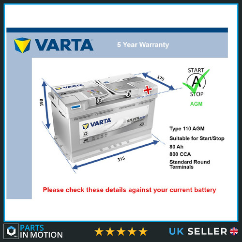 Agm car battery - car, fits