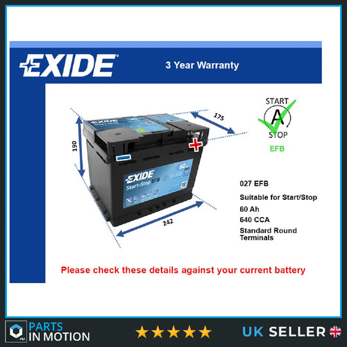 Efb car battery fits - efb,