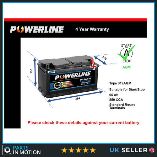 Agm car battery fits bmw - battery,