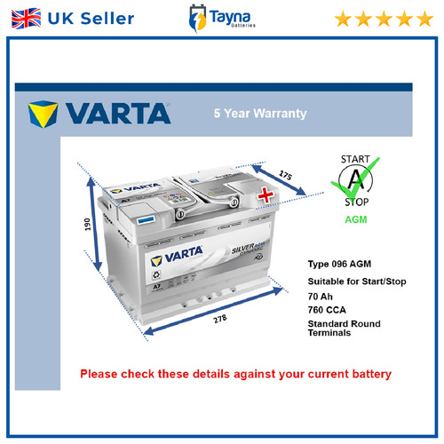 Agm car battery fits - car,