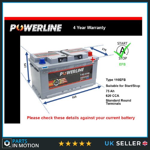 Efb car battery fits - efb,