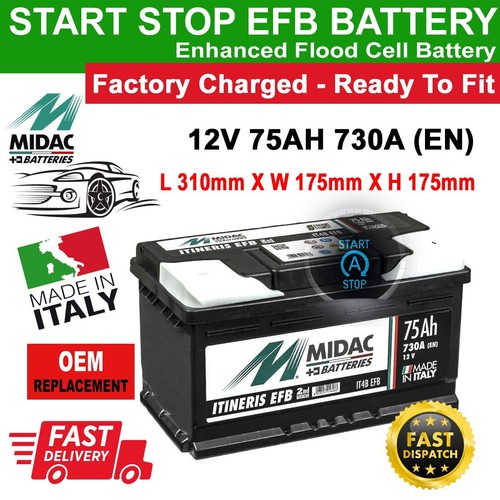 Midac it4b efb car battery - efb,